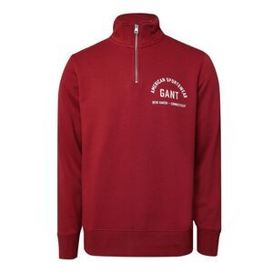 Gant Mens Graphic Quarter Zip Sweatshirt / Red